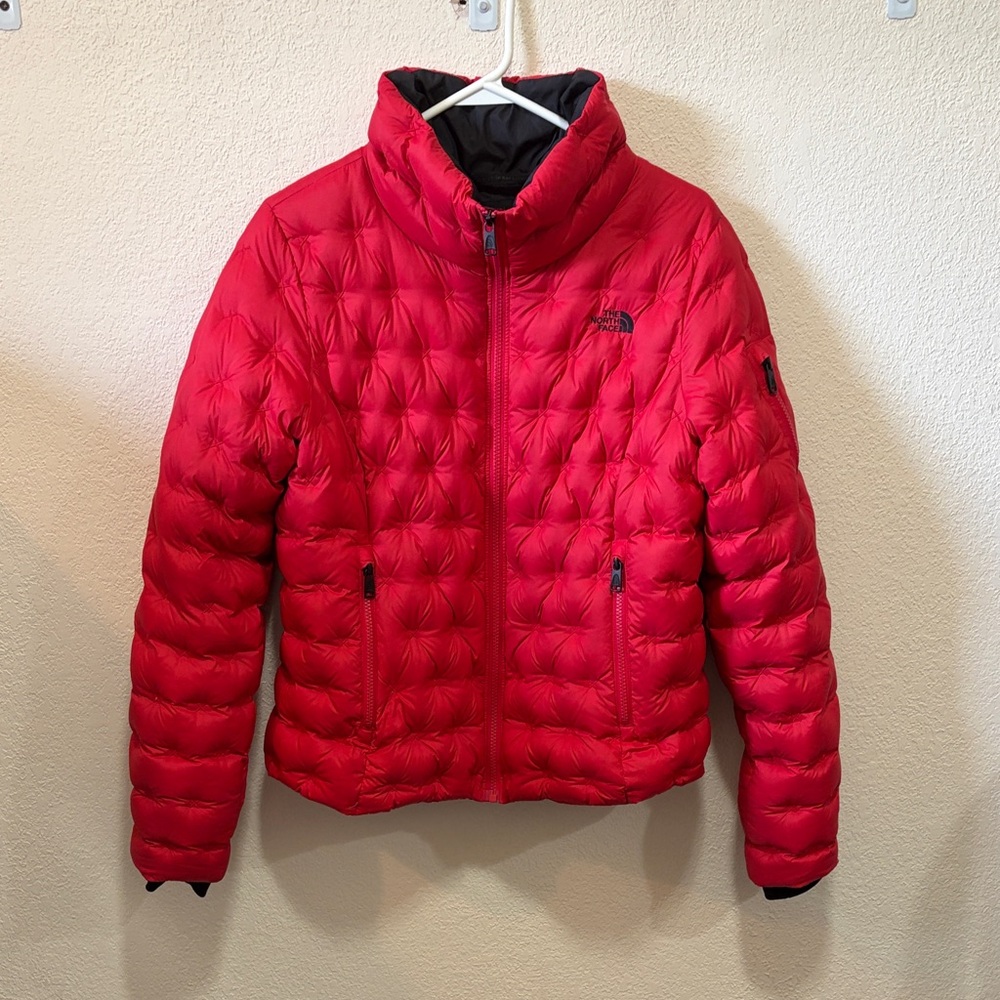 The North Face Holladown Puffer Jacket 550 Down Coat Red Womens's L